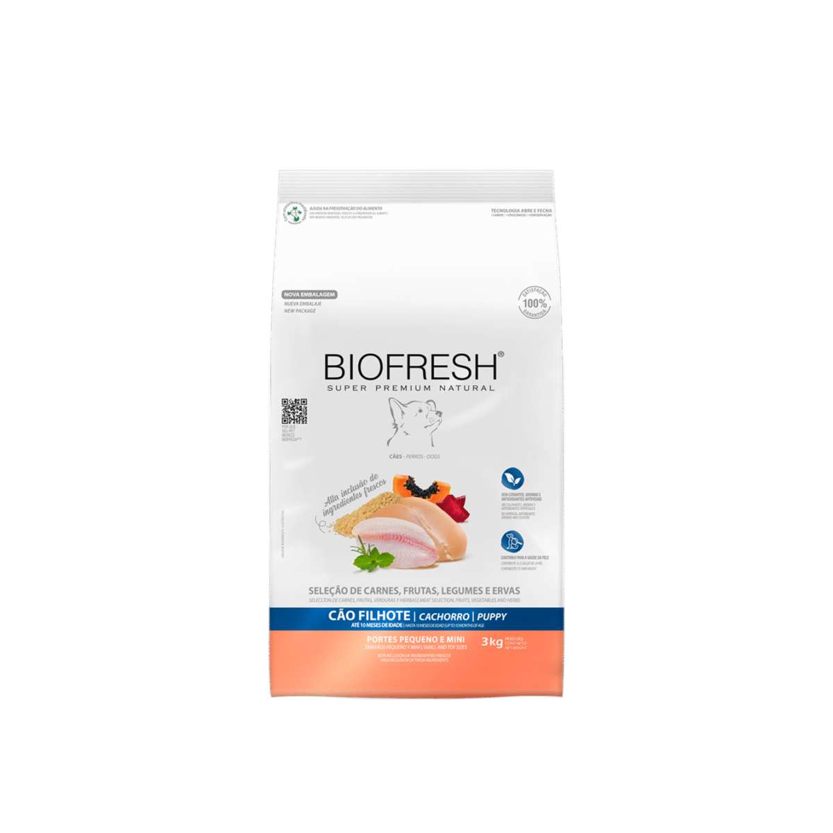 Alimento seco 100% natural para cachorros razas pequeñas y mini Biofresh 3 KG