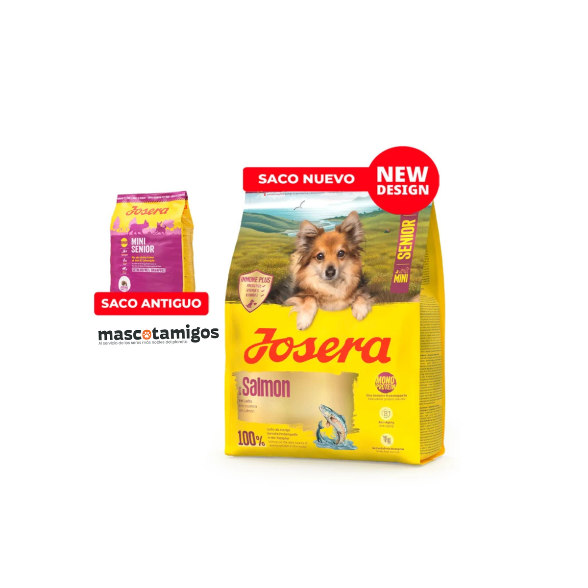 Alimento seco premium sin granos para perros senior razas pequeñas Josera Mini Senior 900 GR