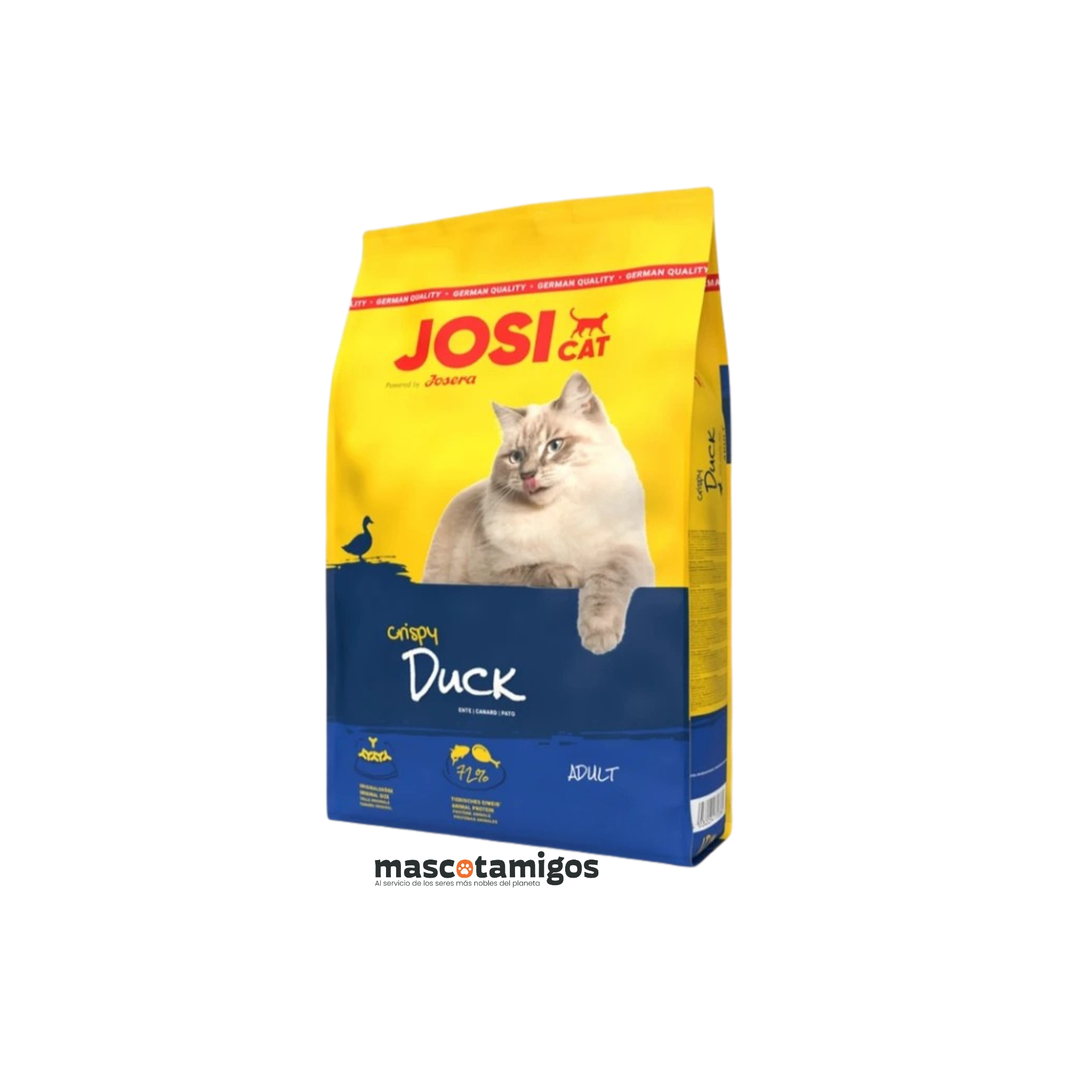 Alimento seco premium para gatos adultos JosiCat Crispy Duck pato 10 KG