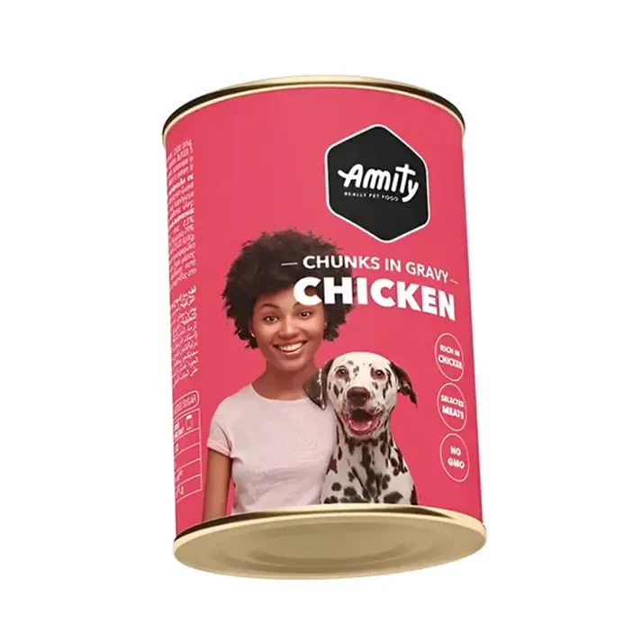 Alimento húmedo lata para perros adultos Amuty Chicken 1250 gr