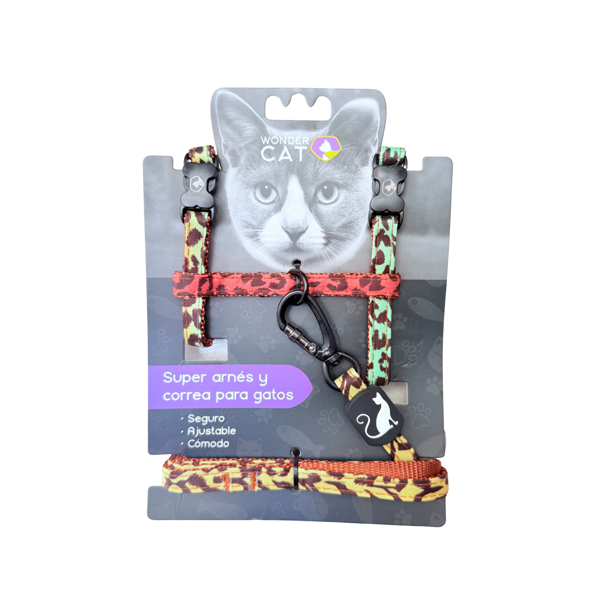 Arnés más Correa para gatos Wonder Cat Animal Print