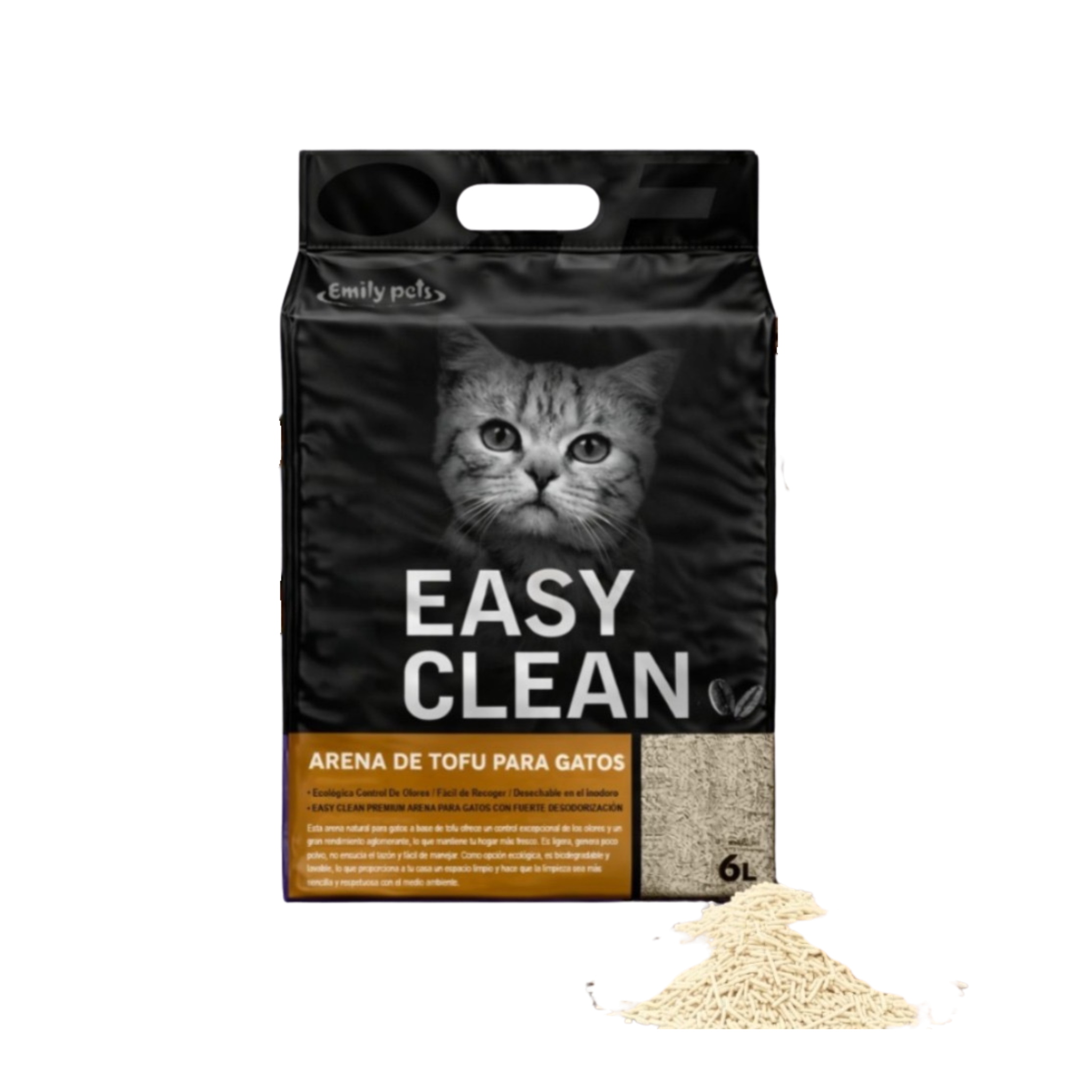 Arena de Tofu Easy Clean Café 2 KG – Biodegradable para Gatos