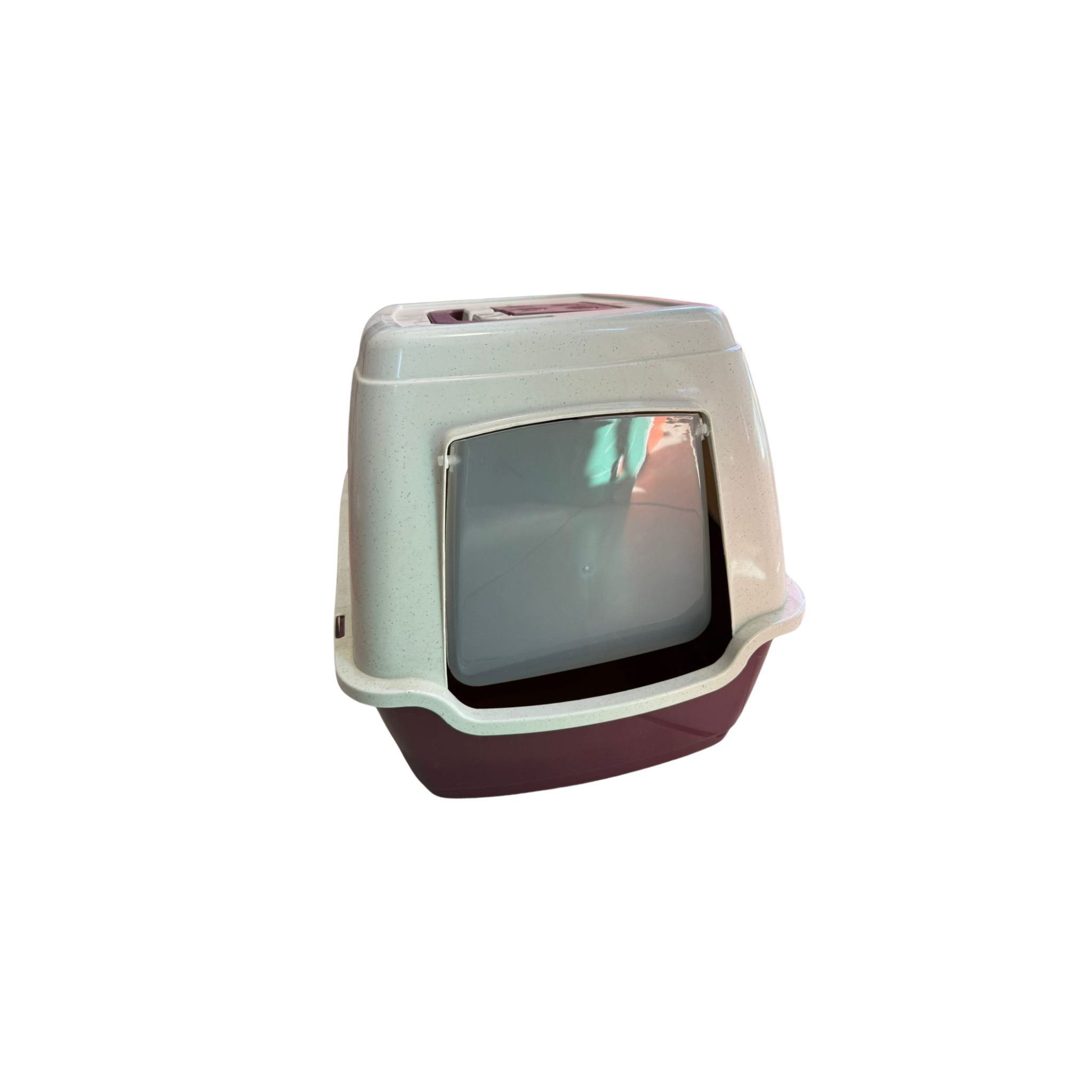 Arenero cerrado con puerta para gatos Marbenpets burdeo 44x46x65cm