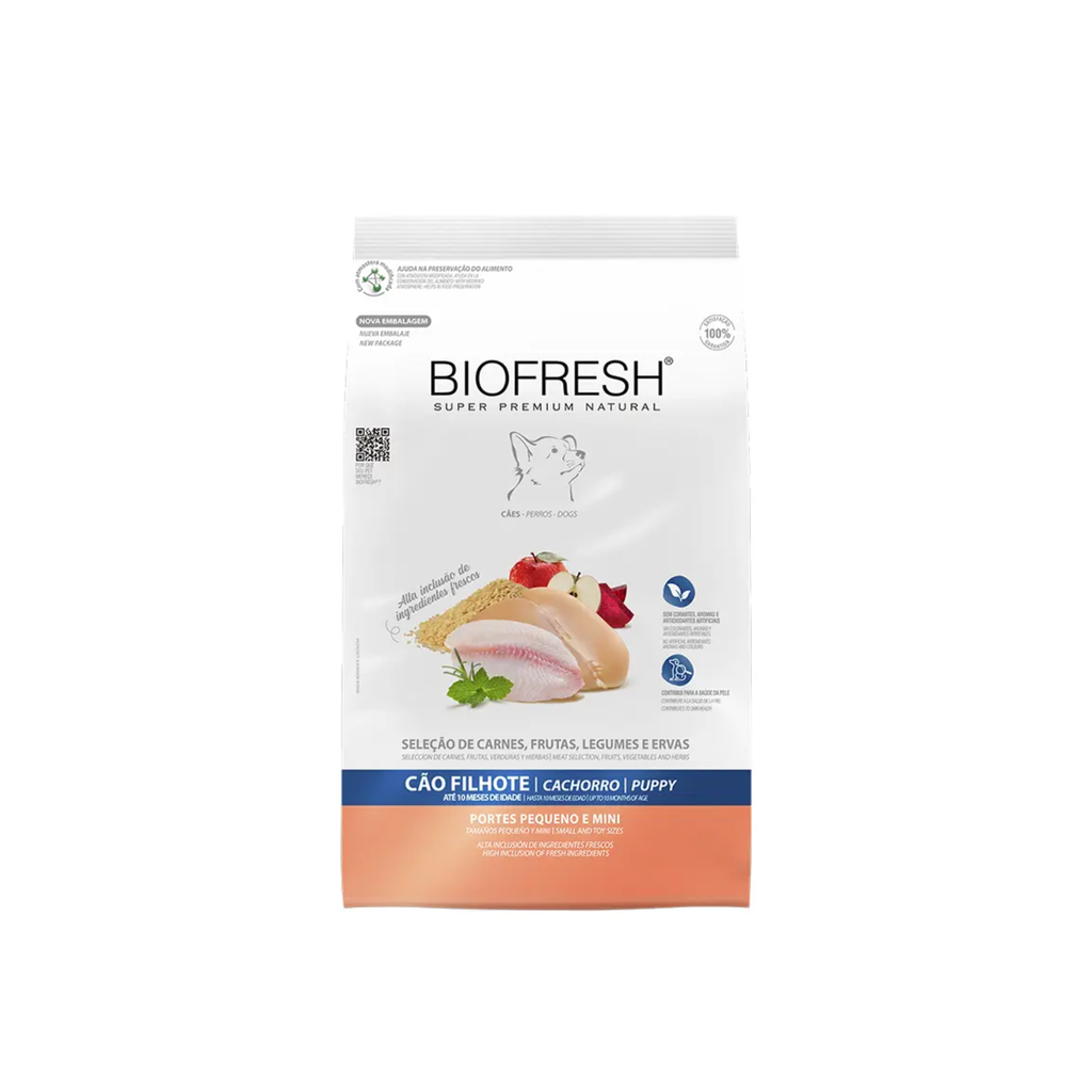 Alimento seco 100% natural para cachorros razas pequeñas y mini Biofresh 10 KG