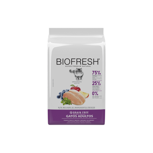 Alimento seco grain free para gatos adultos Biofresh carnes frescas y frutas 7.5 KG