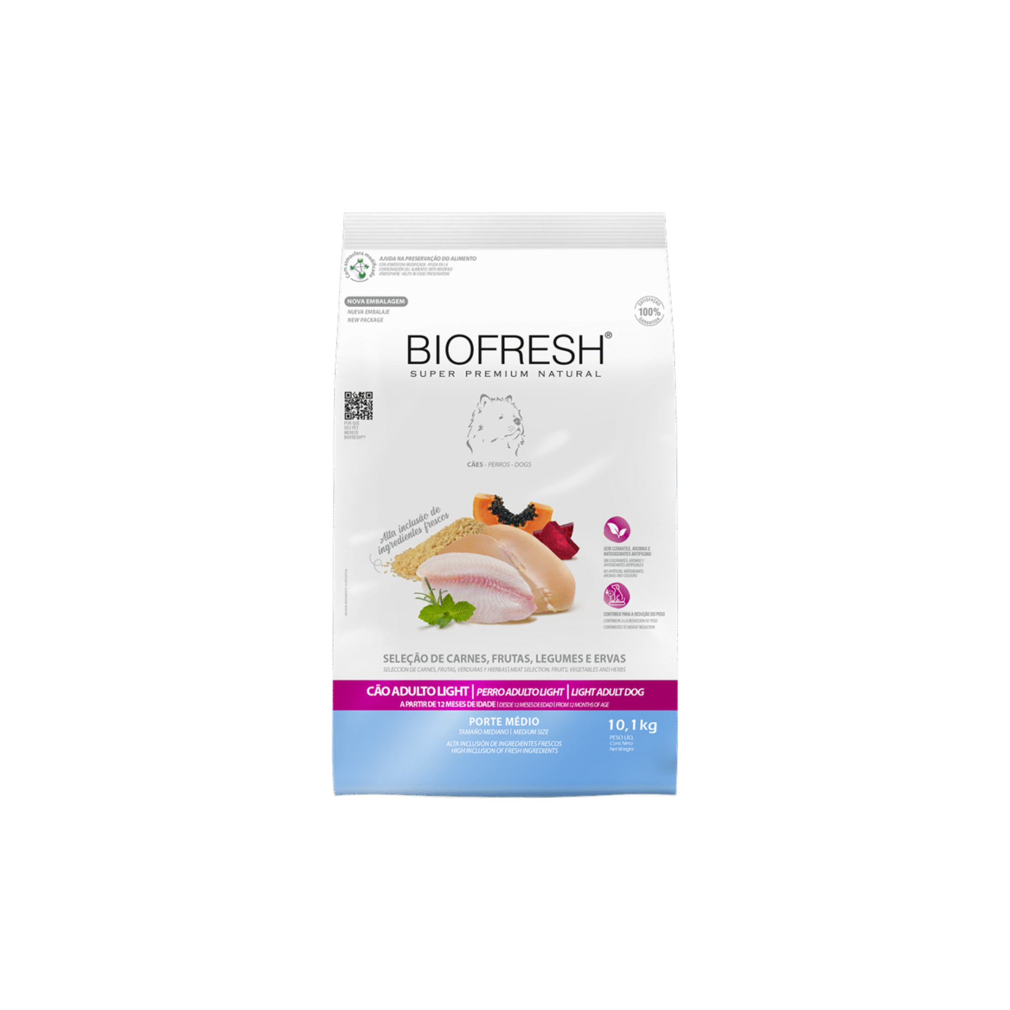 Alimento seco light para perros adultos y senior con sobrepeso Biofresh 10 KG