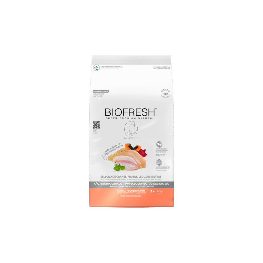 Alimento seco para perros adultos castrados razas pequeñas Biofresh Súper Premium 3 KG