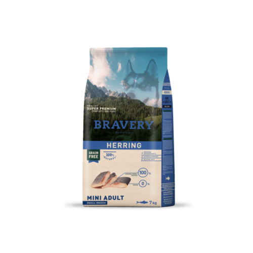 Alimento seco hipoalergénico para perros adultos raza pequeña Bravery Arenque 7 KG