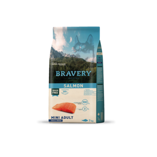 Alimento seco hipoalergénico para perros adultos raza pequeña Bravery Salmón 7 KG