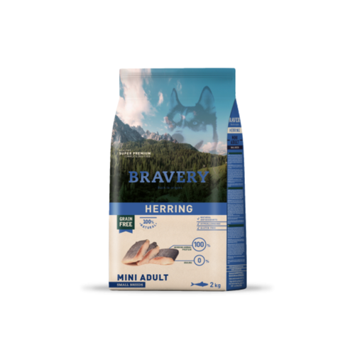 Alimento seco hipoalergénico para perros adultos raza pequeña Bravery Arenque 2 KG