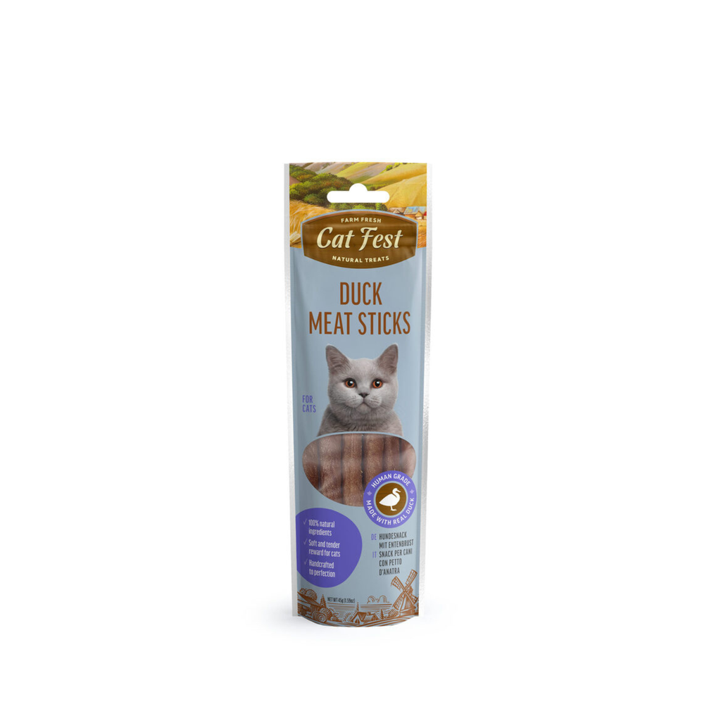 Premio palito de carne vacuno para gatos CatFest Meat Sticks 45 GR fondo blanco