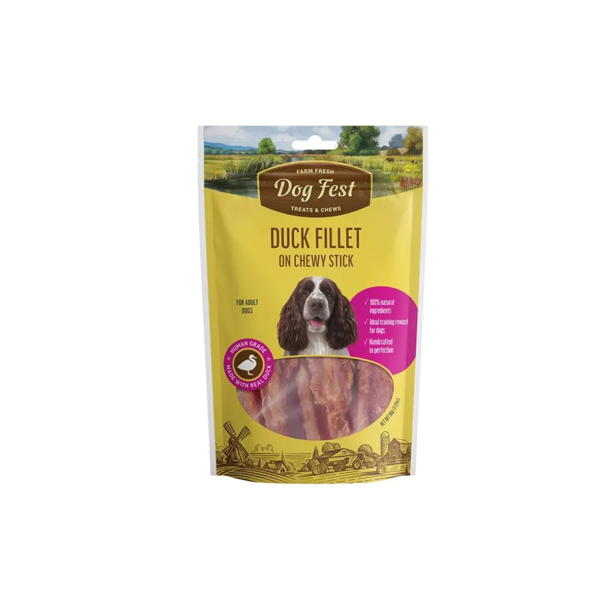 Snack filete de pato con barra masticable para perros adultos Dogfest 90 GR