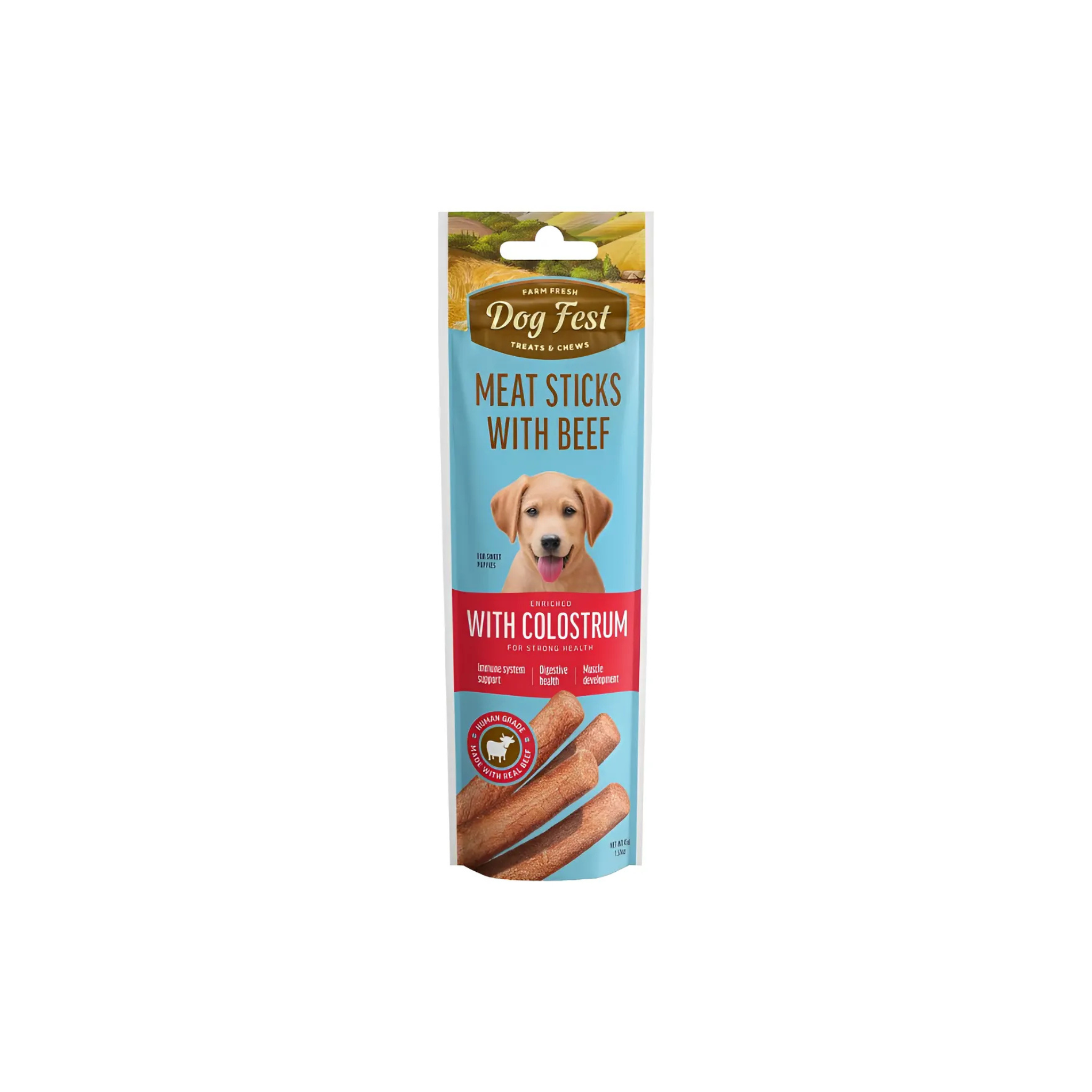 Premio barra con calostro para cachorros Dogfest sabor ternera