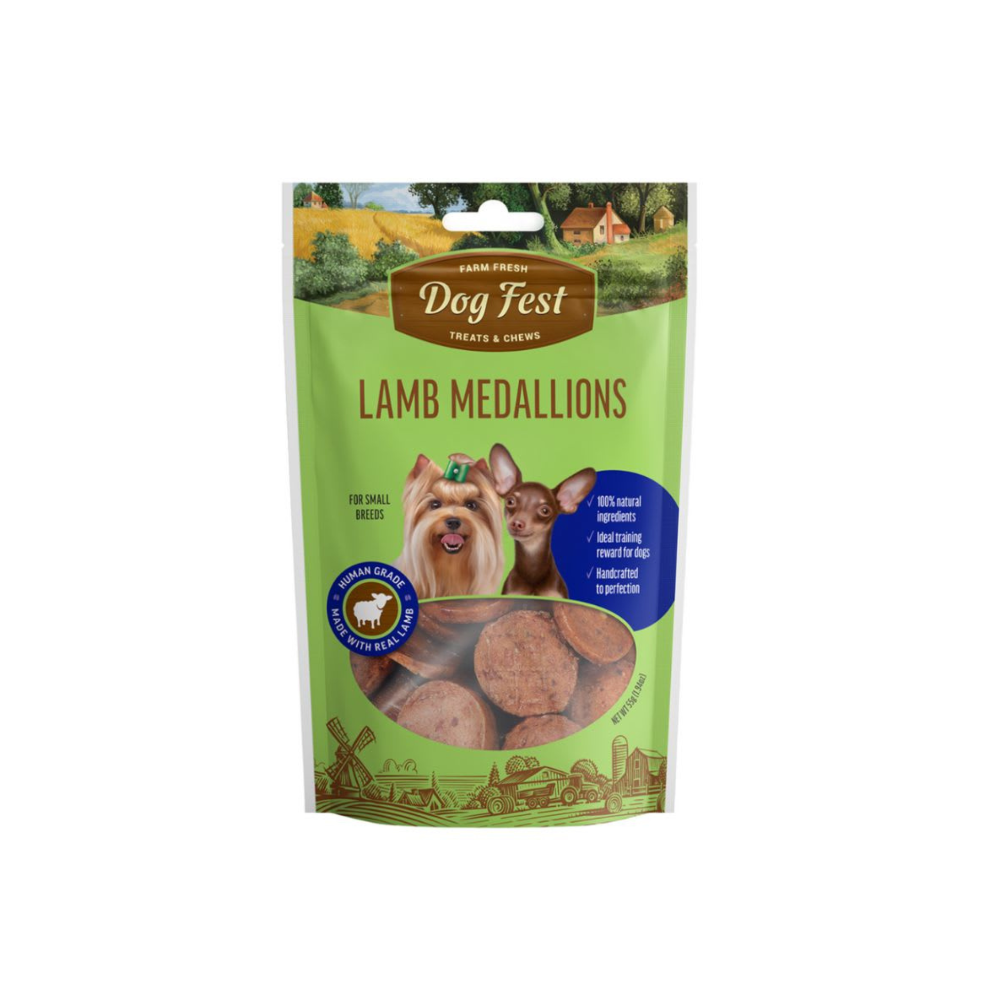 Medallones de cordero para perros razas pequeñas Dogfest Small Breeds 55 GR