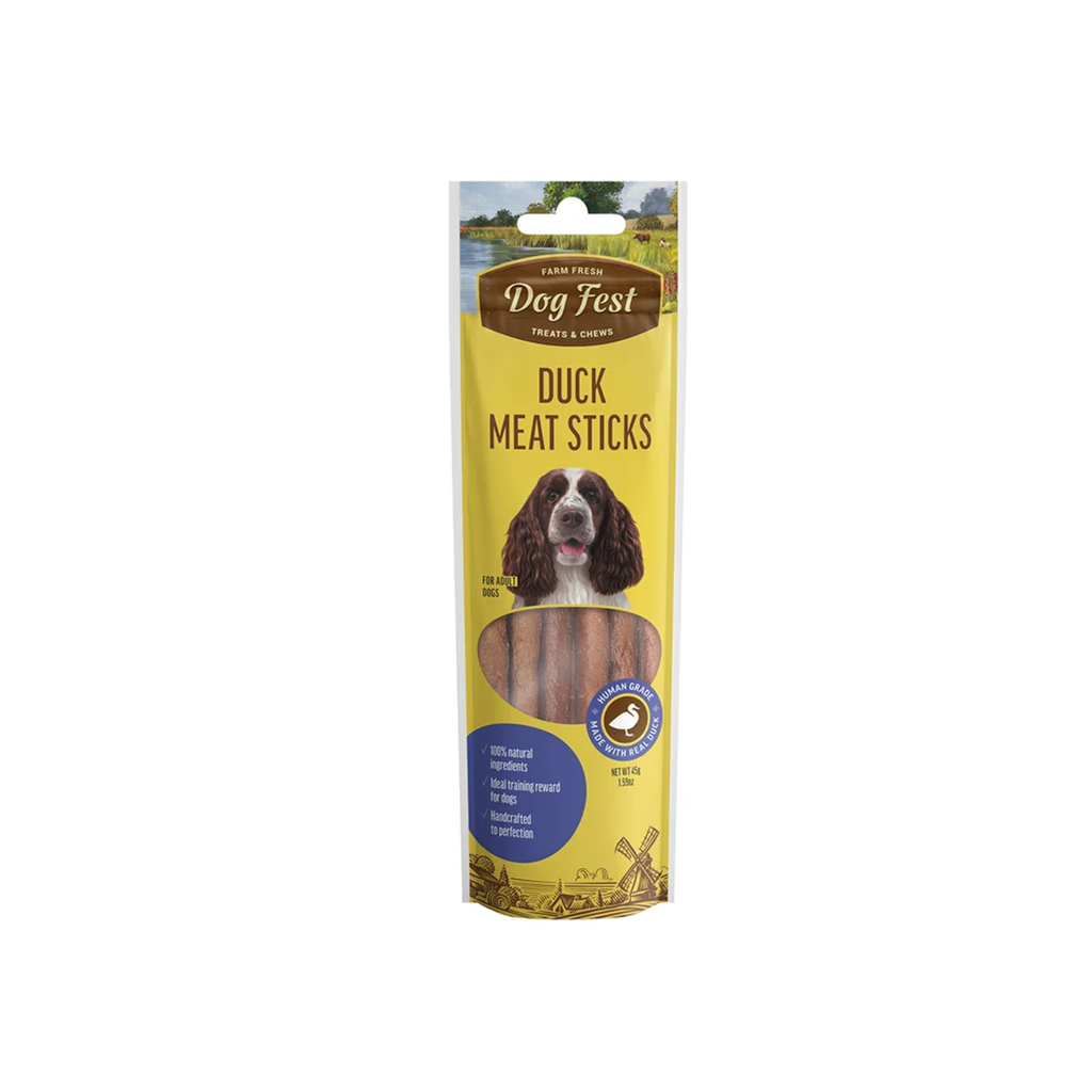 Palito masticable sabor pato para perros adultos Dogfest Meat Sticks 45 GR fondo