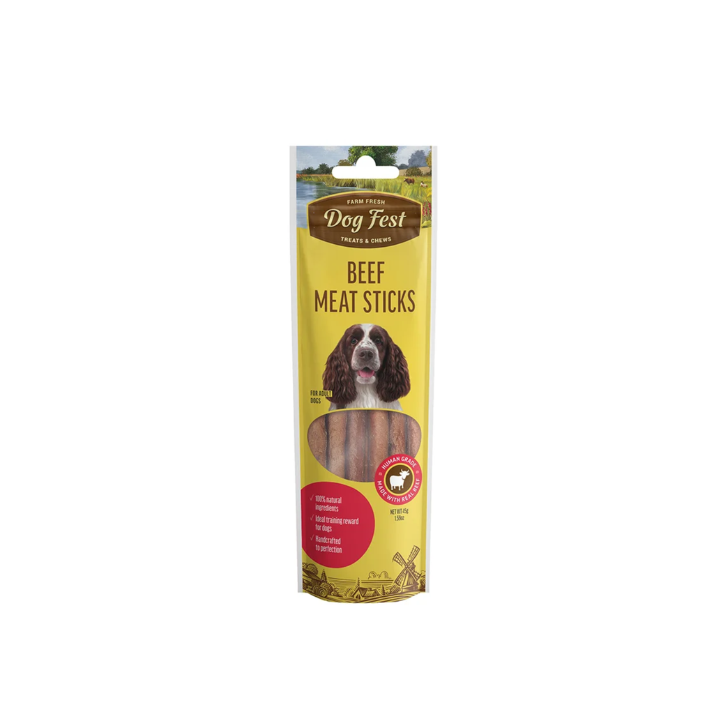 Palito masticable sabor vacuno para perros adultos Dogfest Meat Sticks 45 GR