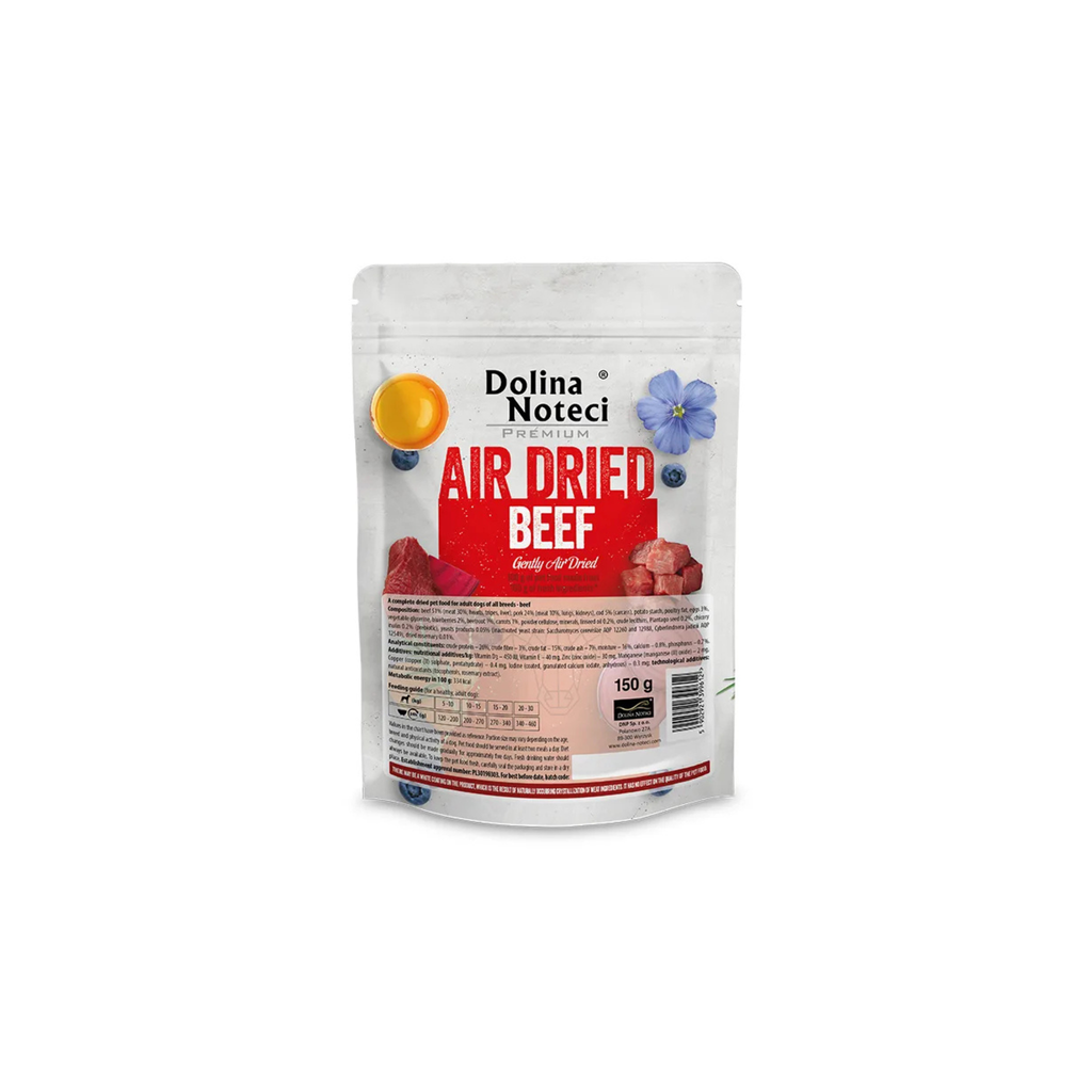 Alimento deshidratado air dried para perros adultos Dolina Noteci Premium vacuno 150 GR