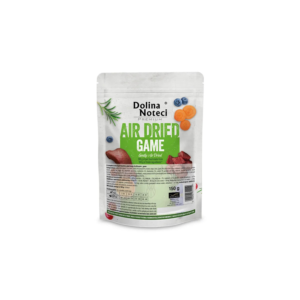 Alimento deshidratado air dried para perros adultos Dolina Noteci Premium caza 150 GR
