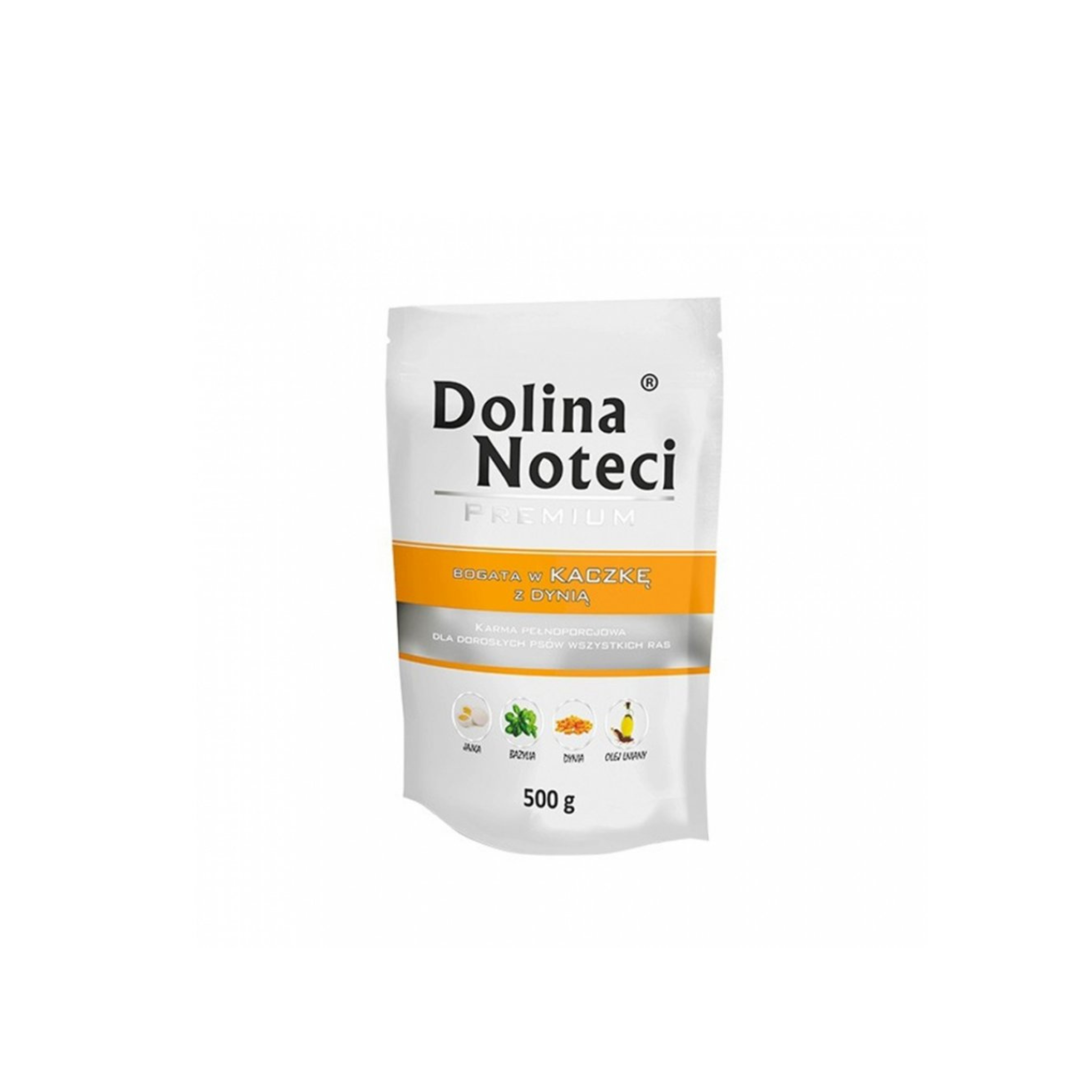 Alimento húmedo sachet para perros adultos Dolina Noteci Premium pato y calabaza 500 GR