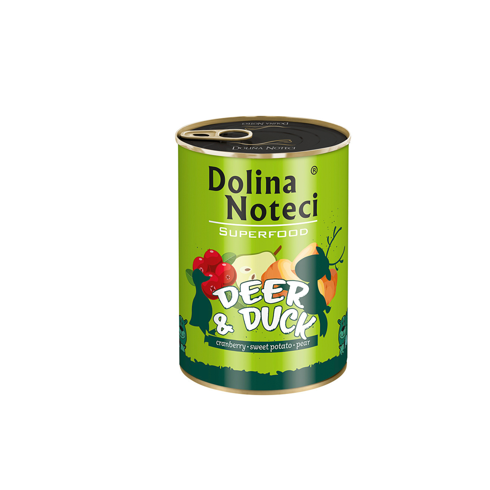 Alimento húmedo lata para perros adultos Dolina Noteci SuperFood ciervo y pato 400 GR