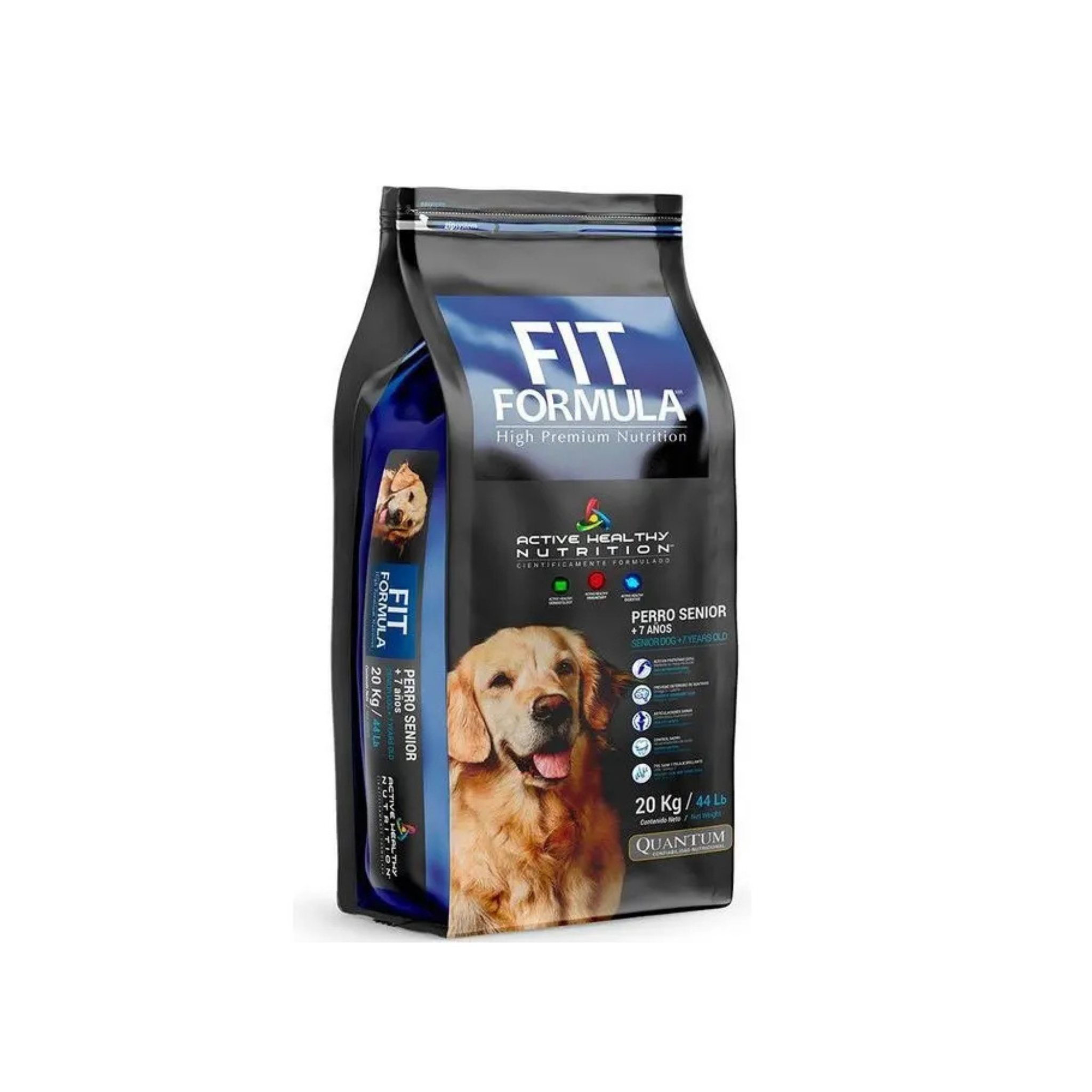 Alimento seco para perros senior todas las razas mayores 7 años Fit Formula 20 KG fondo blanco