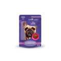Sachet alimento húmedo para perros adultos Gerolamo Salvatore trocitos en salsa sabor carne 100 GR fondo blanco