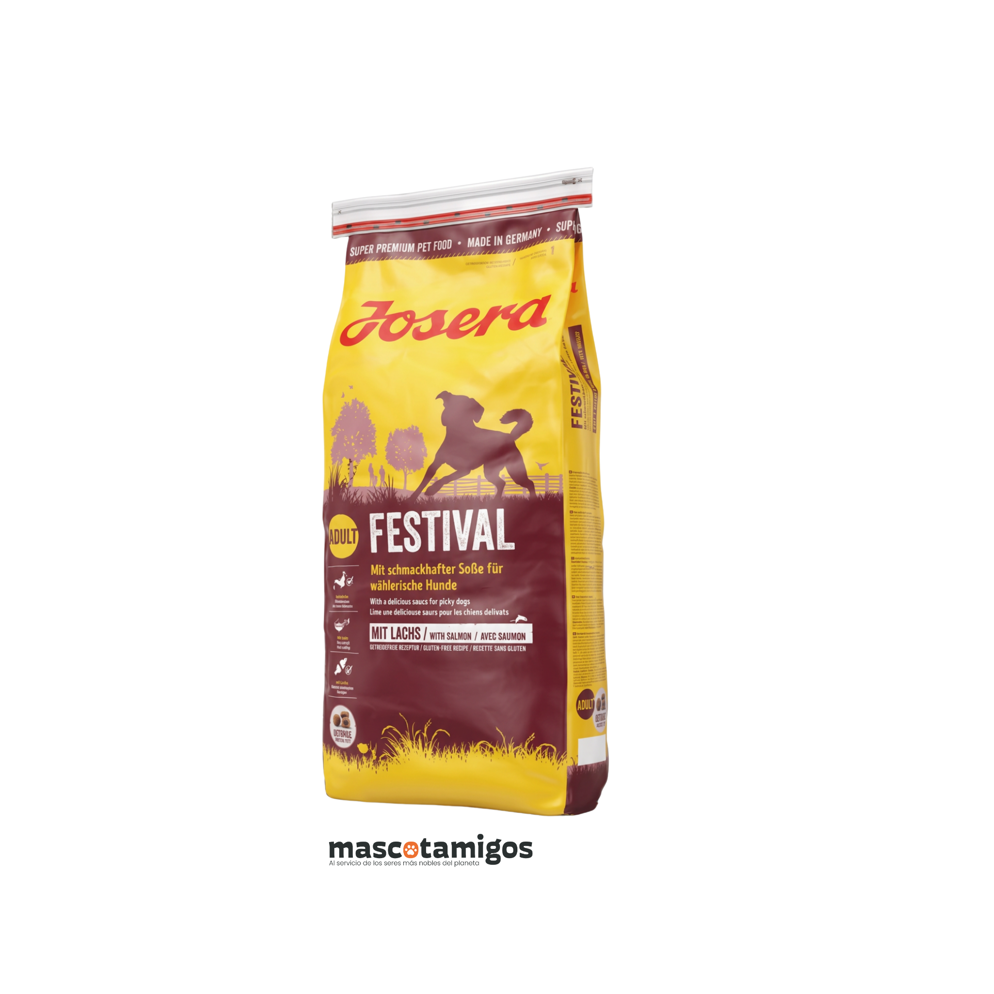 Alimento seco libre de gluten para perros adultos raza mediana y grande Josera Festival 12.5 KG