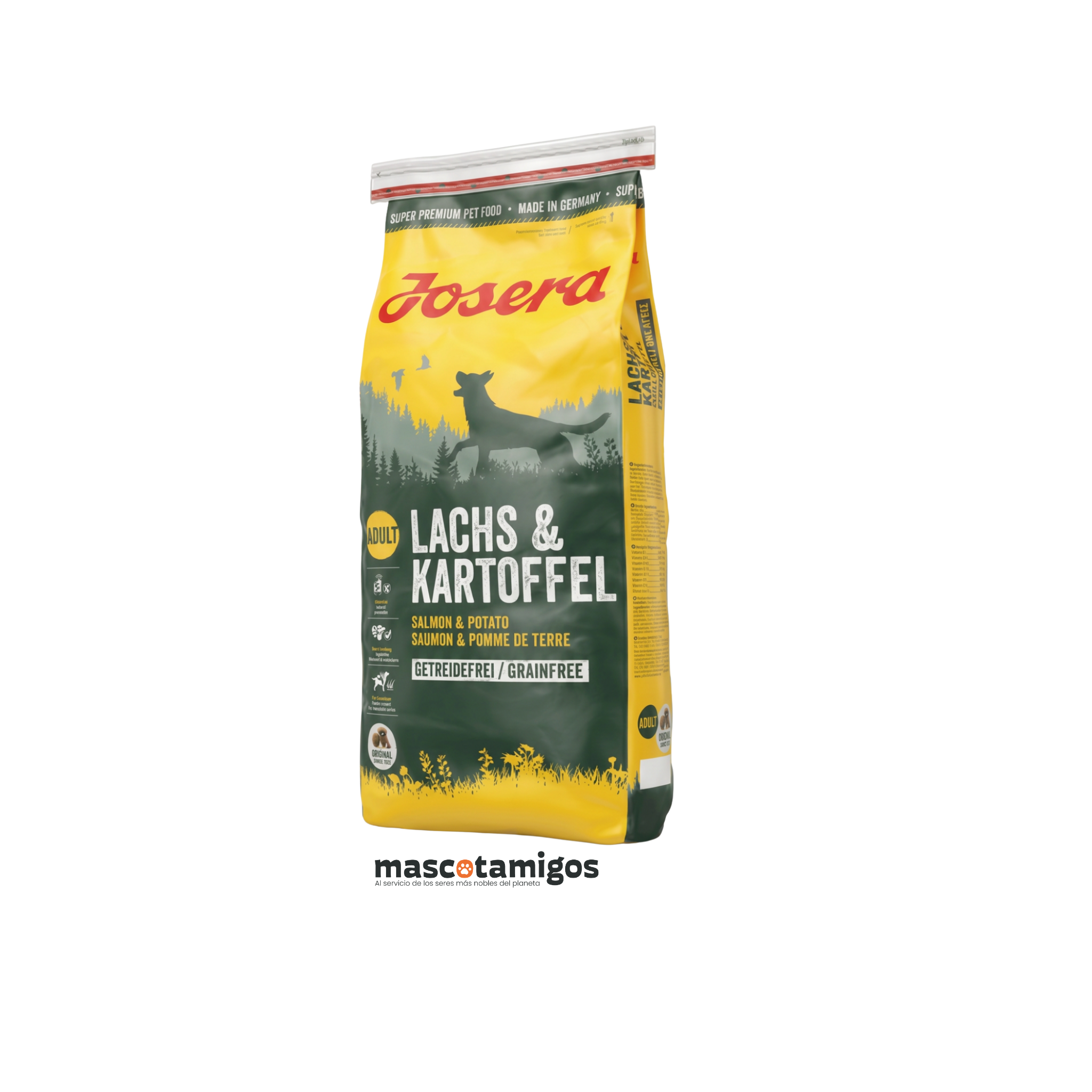 Alimento seco libre de cereales hipoalergénico perros adultos Josera Lachs Kartoffel salmón 12.5 KG
