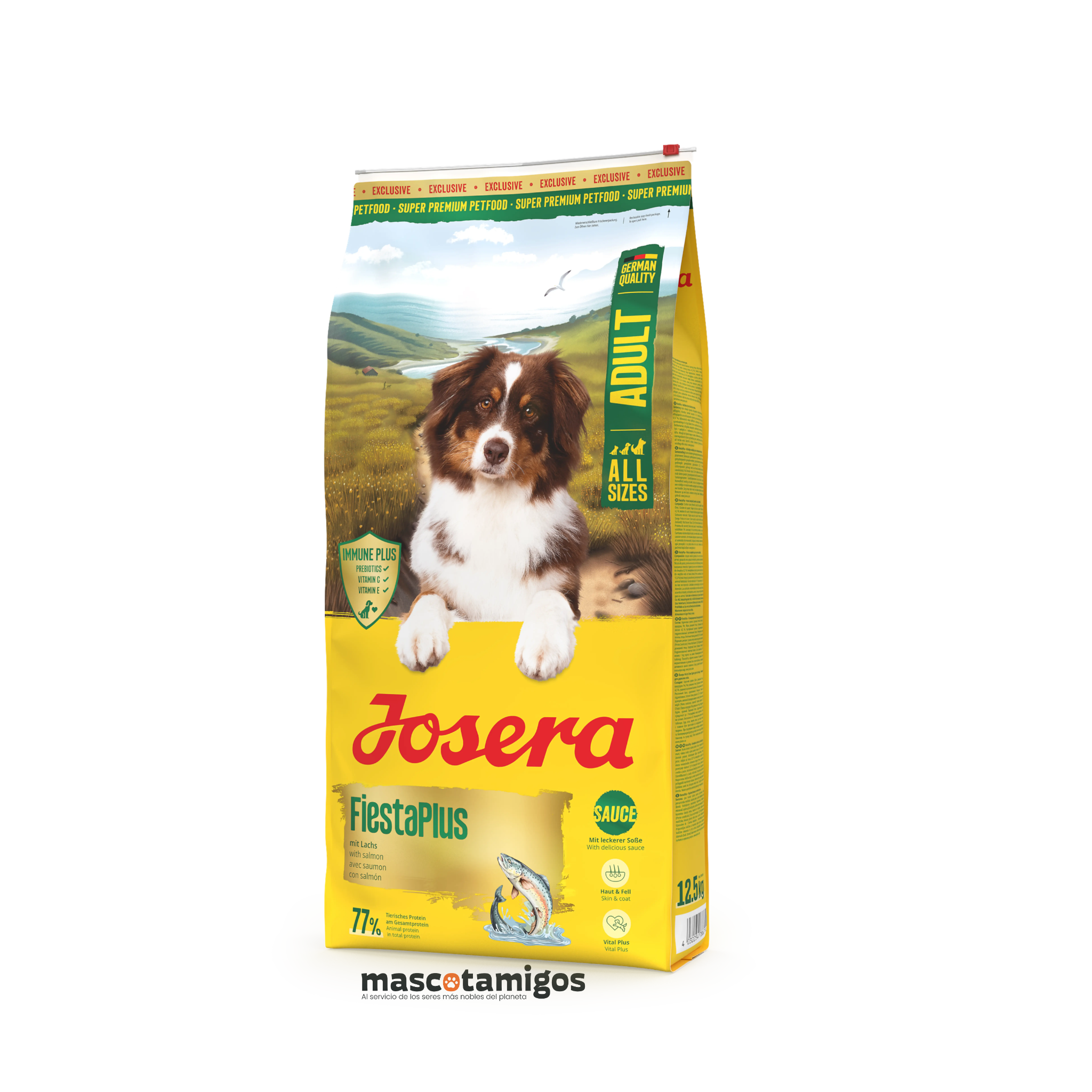 Alimento seco libre de gluten para perros adultos Josera FiestaPlus salmón 12.5 KG
