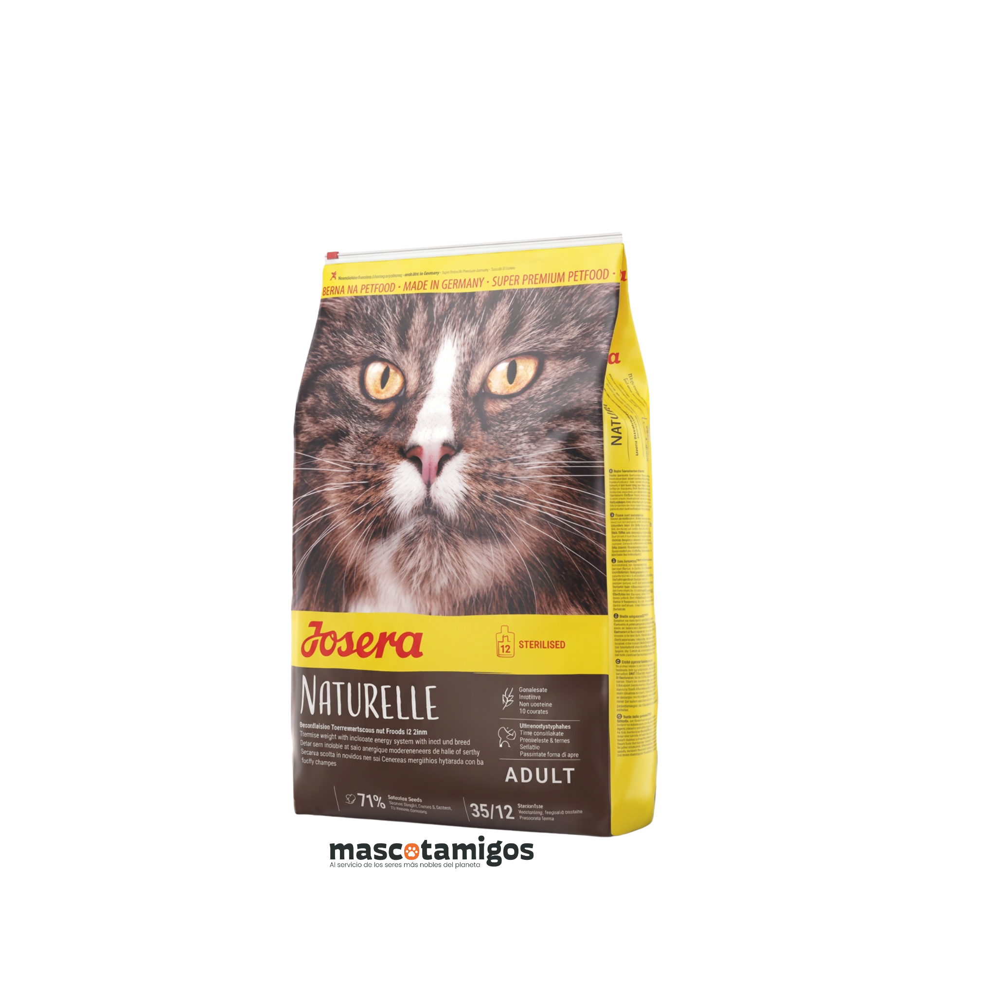 Alimento seco libre de granos para gatos adultos esterilizados Josera Naturelle trucha lentejas 2 KG