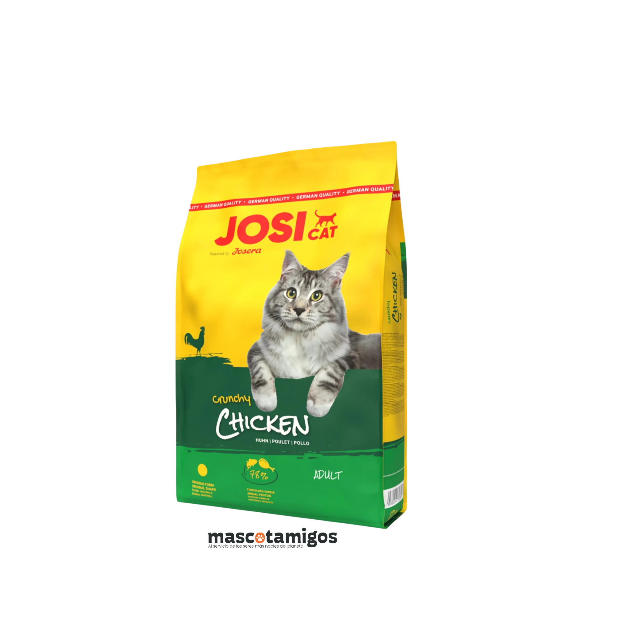 Alimento seco completo para gatos adultos JosiCat Crunchy Poultry ave 650 gr