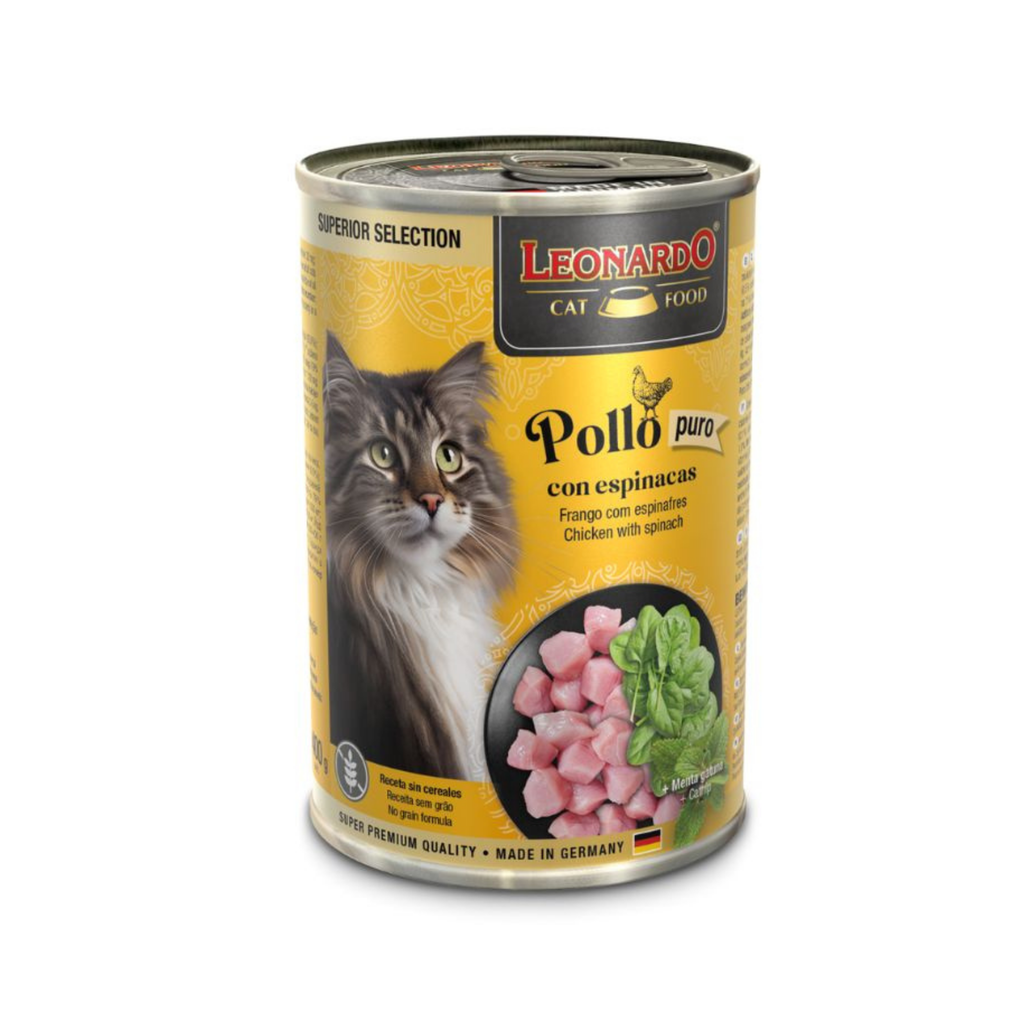 Lata Leonardo de Pollo para gato adulto