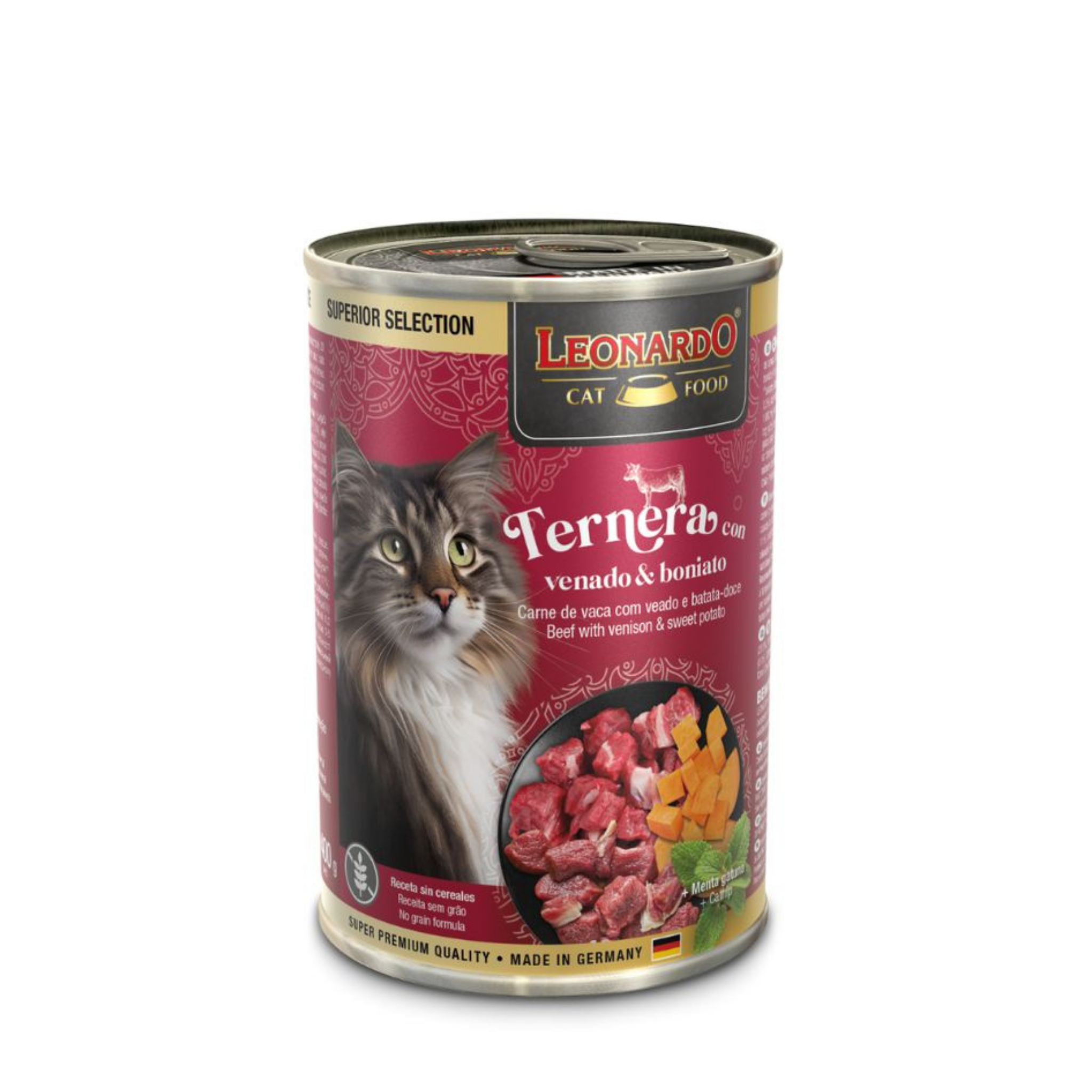 Lata Leonardo Ternera para gato adulto