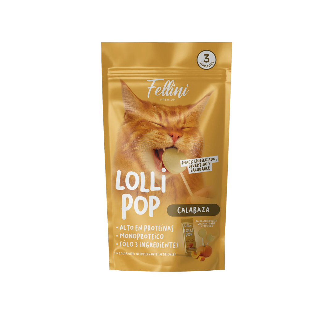 Snack Lolli Pop calabaza para gato Fellini