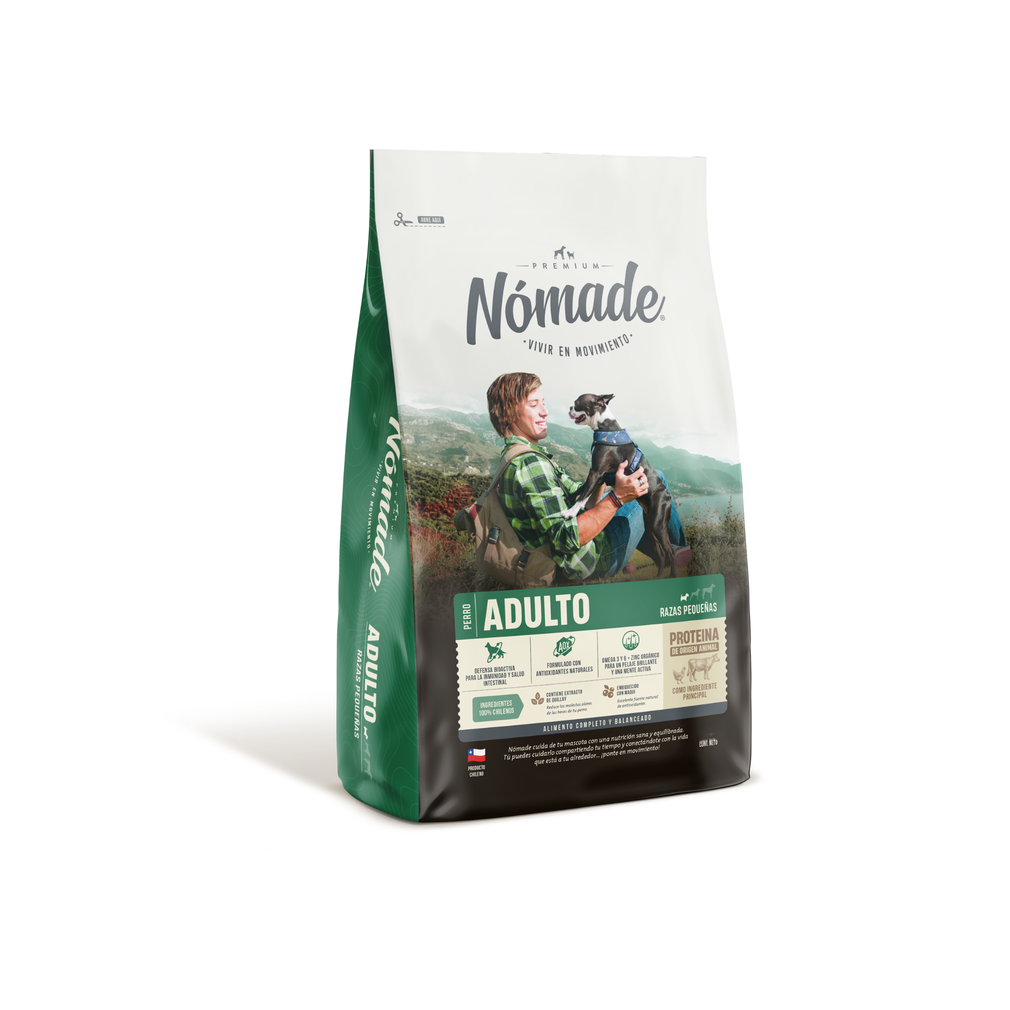 Alimento seco para perros adultos raza pequeña Nómade con Maqui 3 KG