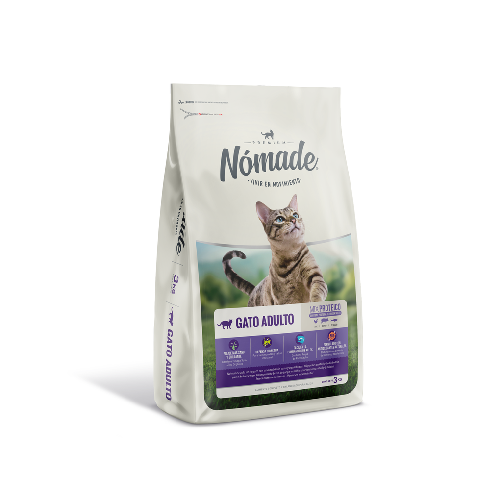 Alimento seco para gatos adultos Nómade eliminación bolas de pelo 3 KG