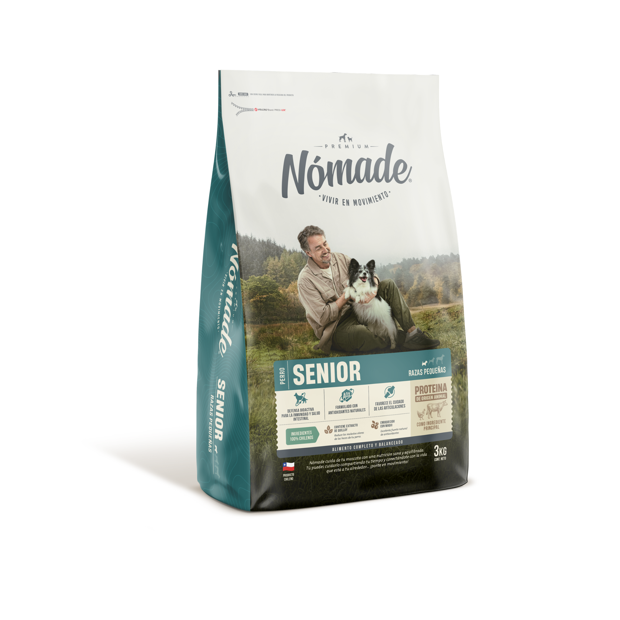 Alimento seco para perros senior raza pequeña Nómade con Maqui 9 KG
