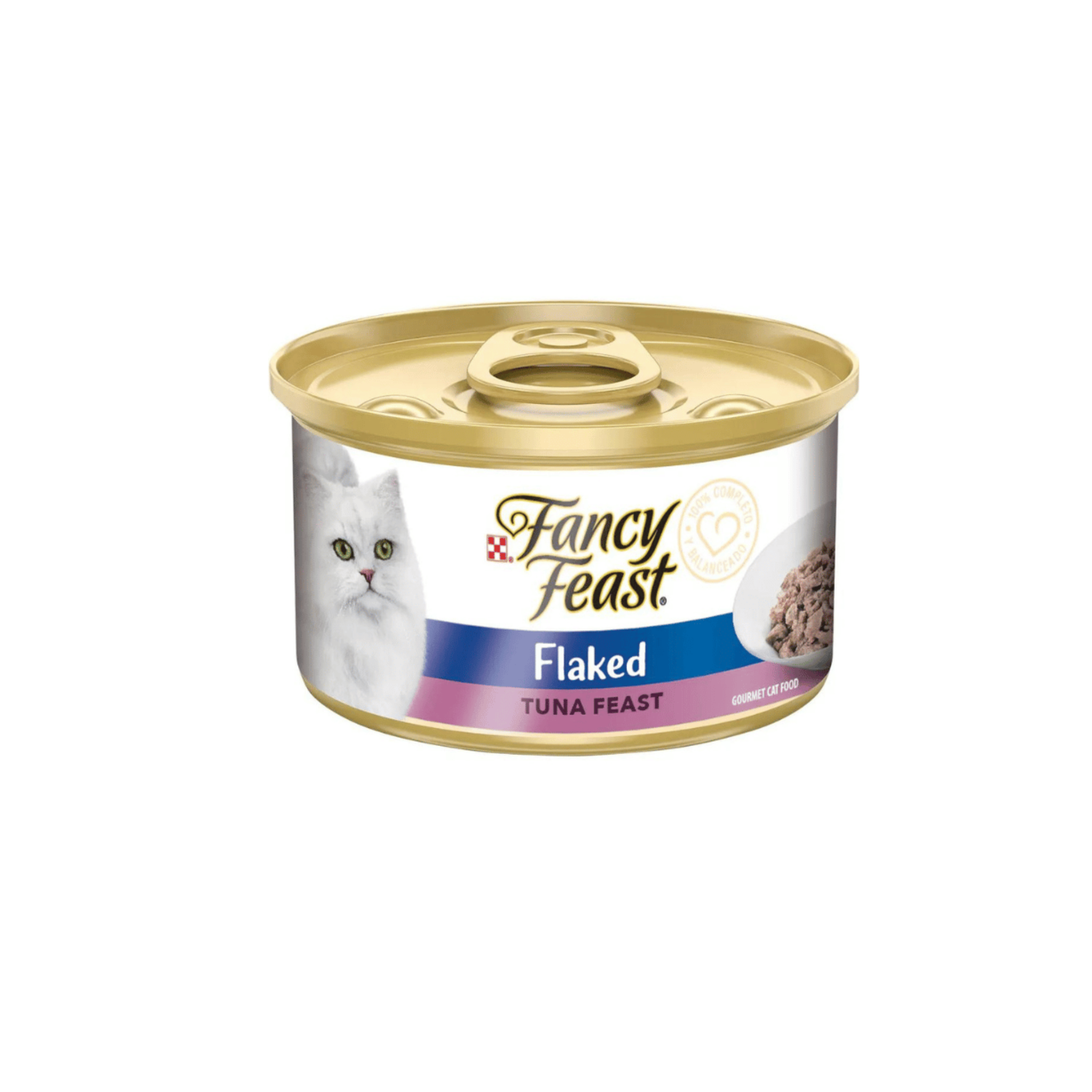 Alimento húmedo lata para gatos adultos Fancy Feast Chunky sabor atún 85 GR fondo blanco