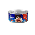 Alimento húmedo paté para gatos adultos Felix sabor salmón fondo blanco