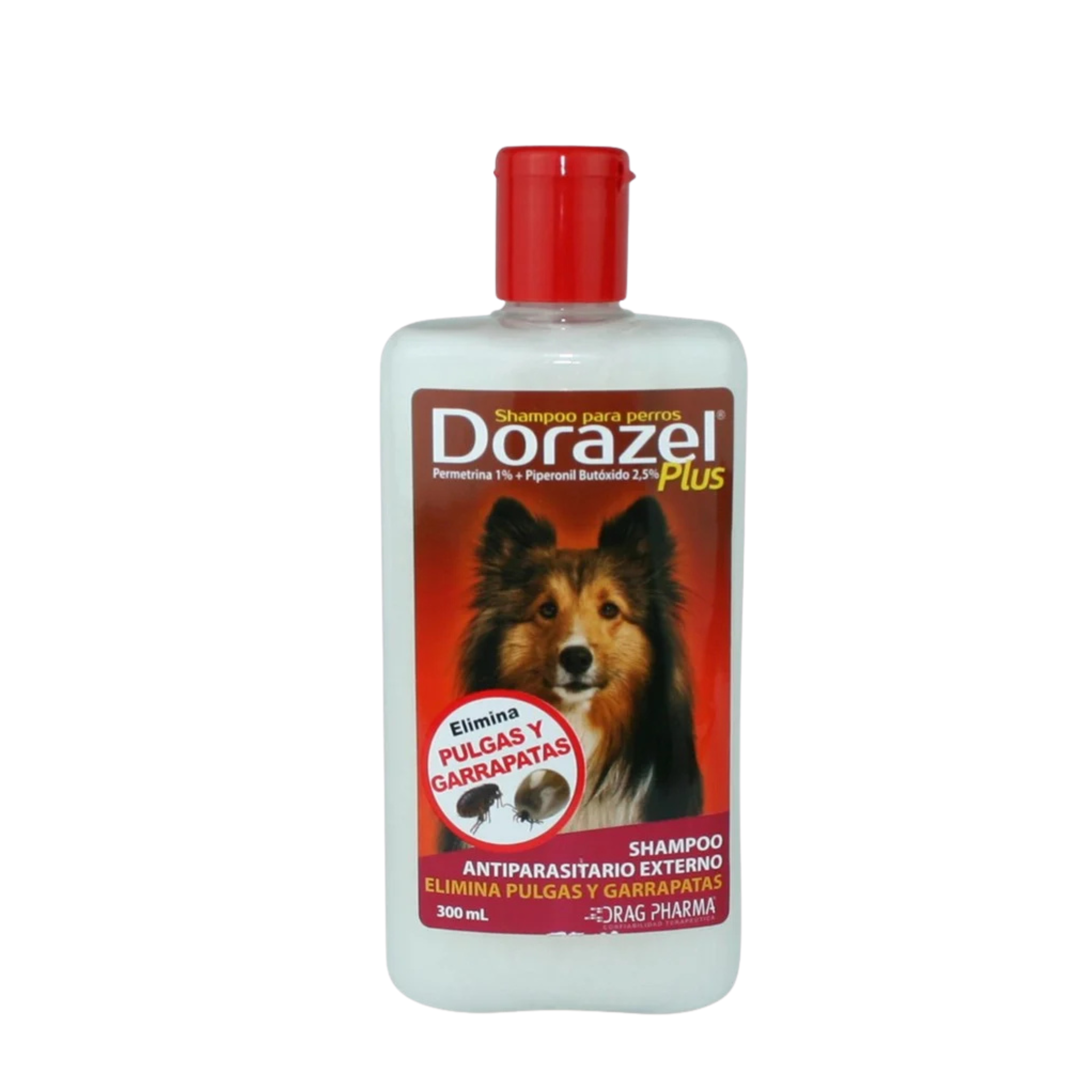 Shampoo Dorazel Plus elimina pulgas y garrapatas 300 ml