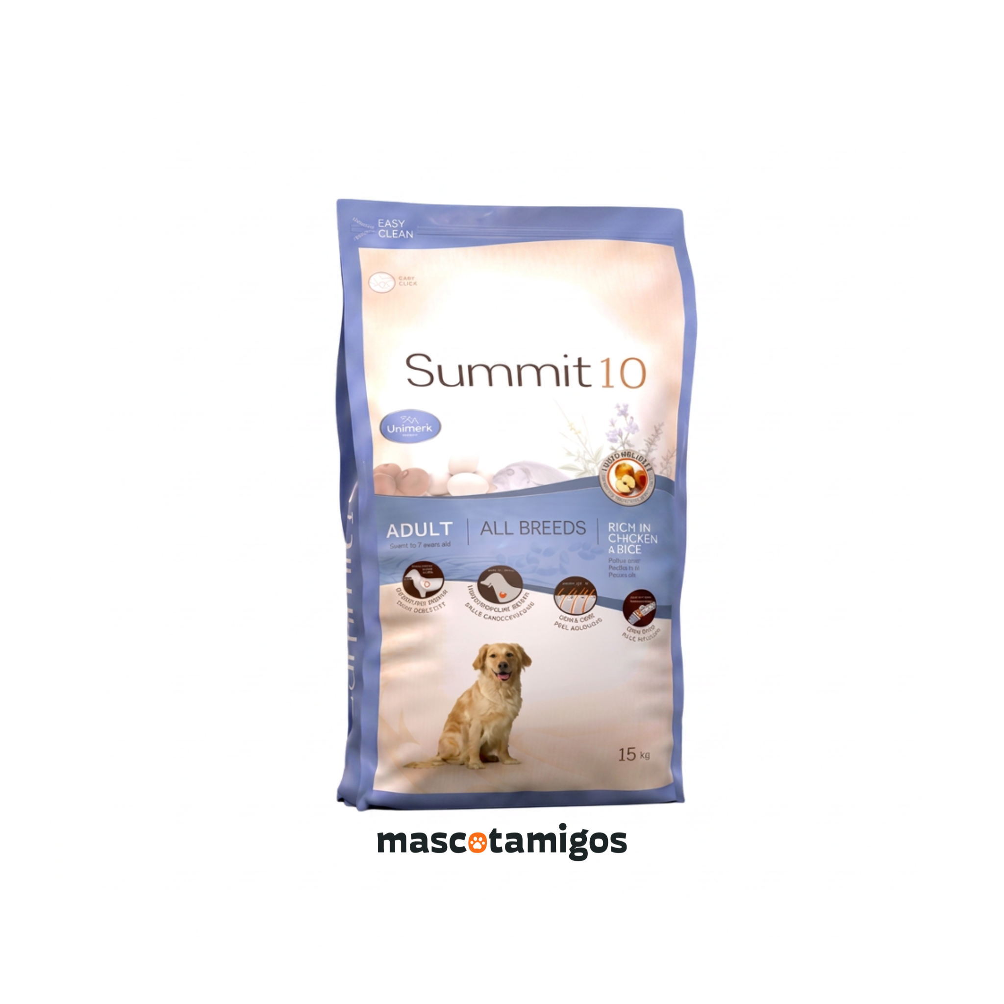 Alimento seco para perros adultos Summit 10 pollo fresco y arroz 15 KG