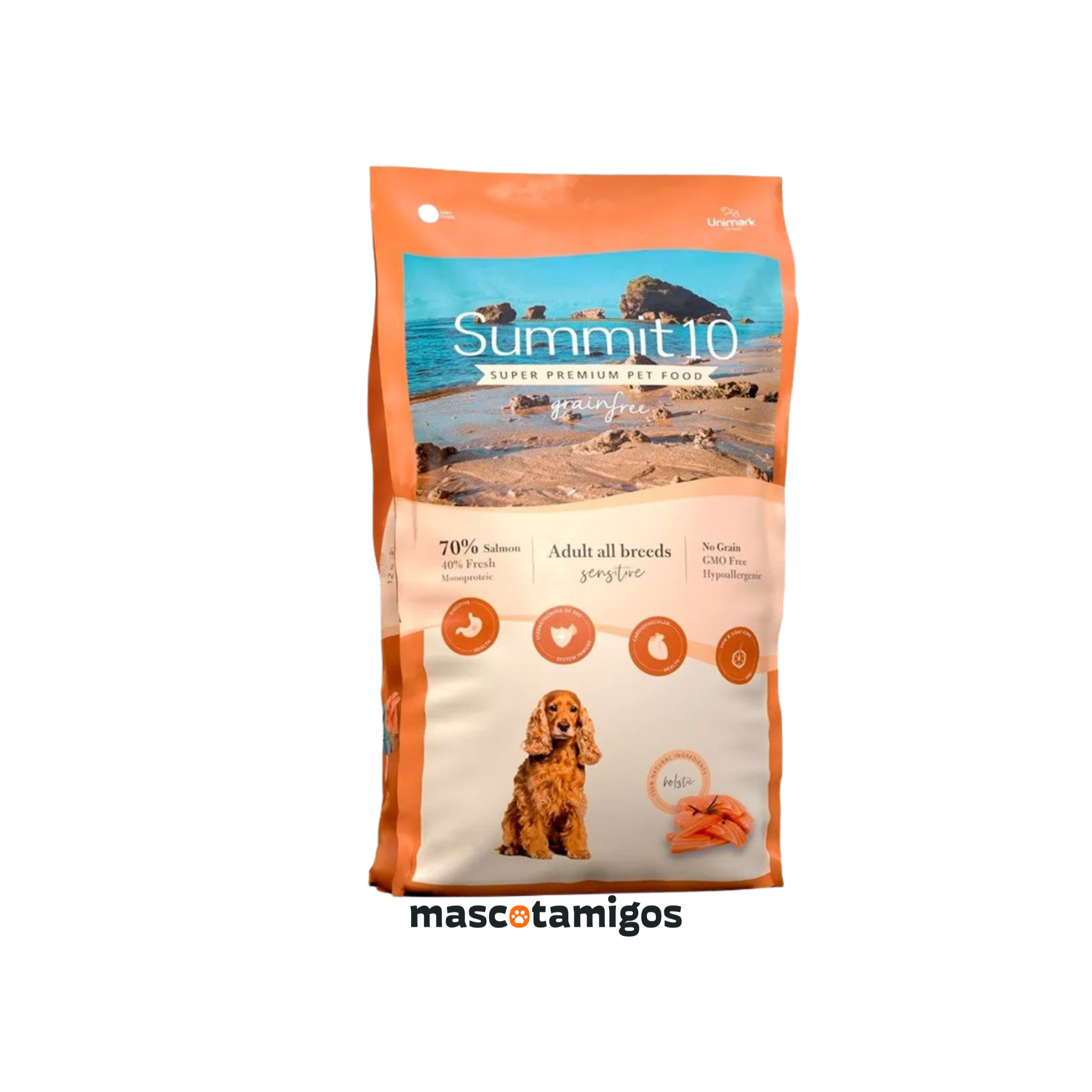 Alimento seco sensitive para perros adultos Summit 10 salmón y patata 3 KG