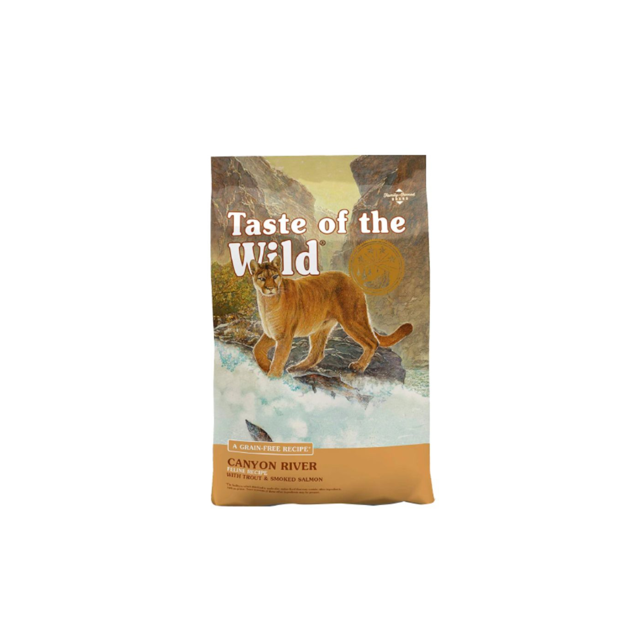 Alimento seco sin cereales para gatos todas las etapas Taste of the Wild Canyon River trucha y salmón ahumado 6.6 KG fondo blanco