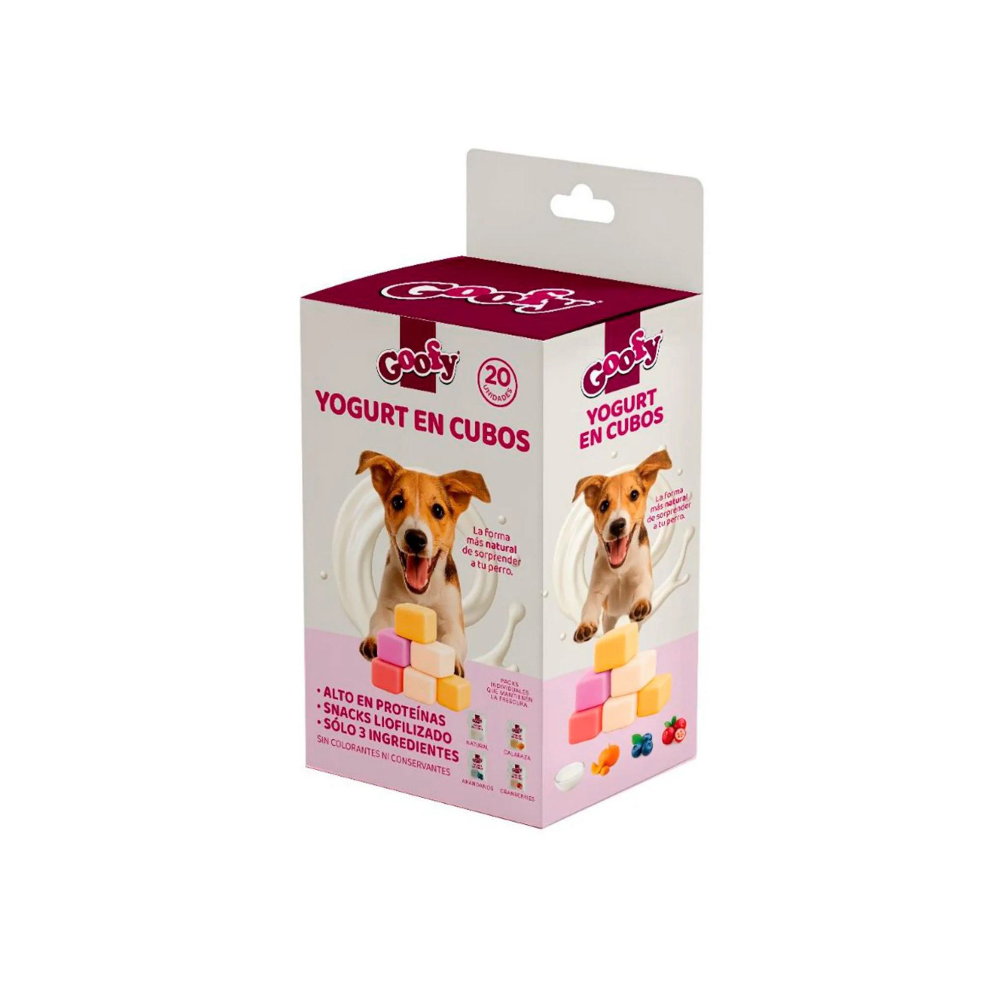 Cubos de Yogurt Goofy para perros.